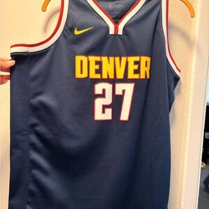 Nike Navy Denver Basketball Jersey with Yellow Accents - #27